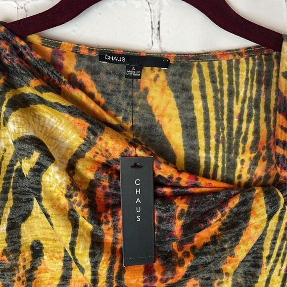 Chaus Tiger Print Long Sleeve Shirt NWT Size S - Picture 3 of 6